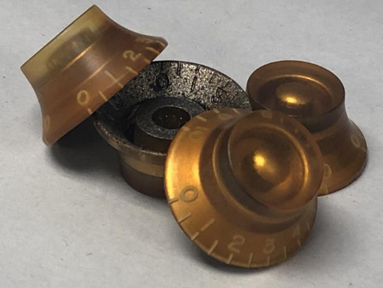 Gold 50's Top Hat Knobs - Pair